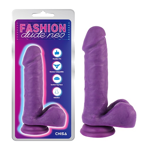 7,6-calowy penis o podwójnej gęstości w kolorze fioletowym