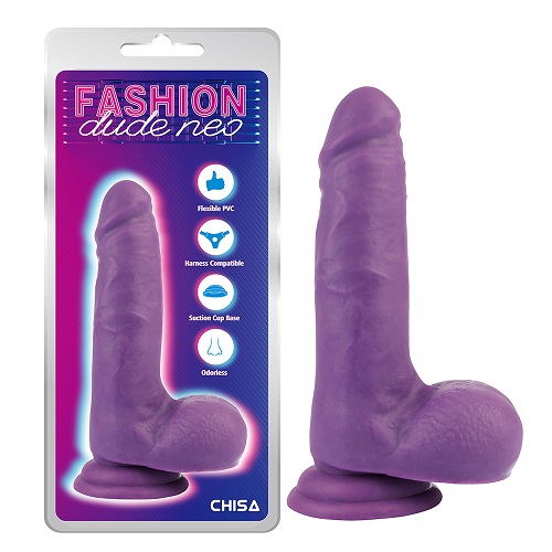 7-calowy penis o podwójnej gęstości w kolorze fioletowym