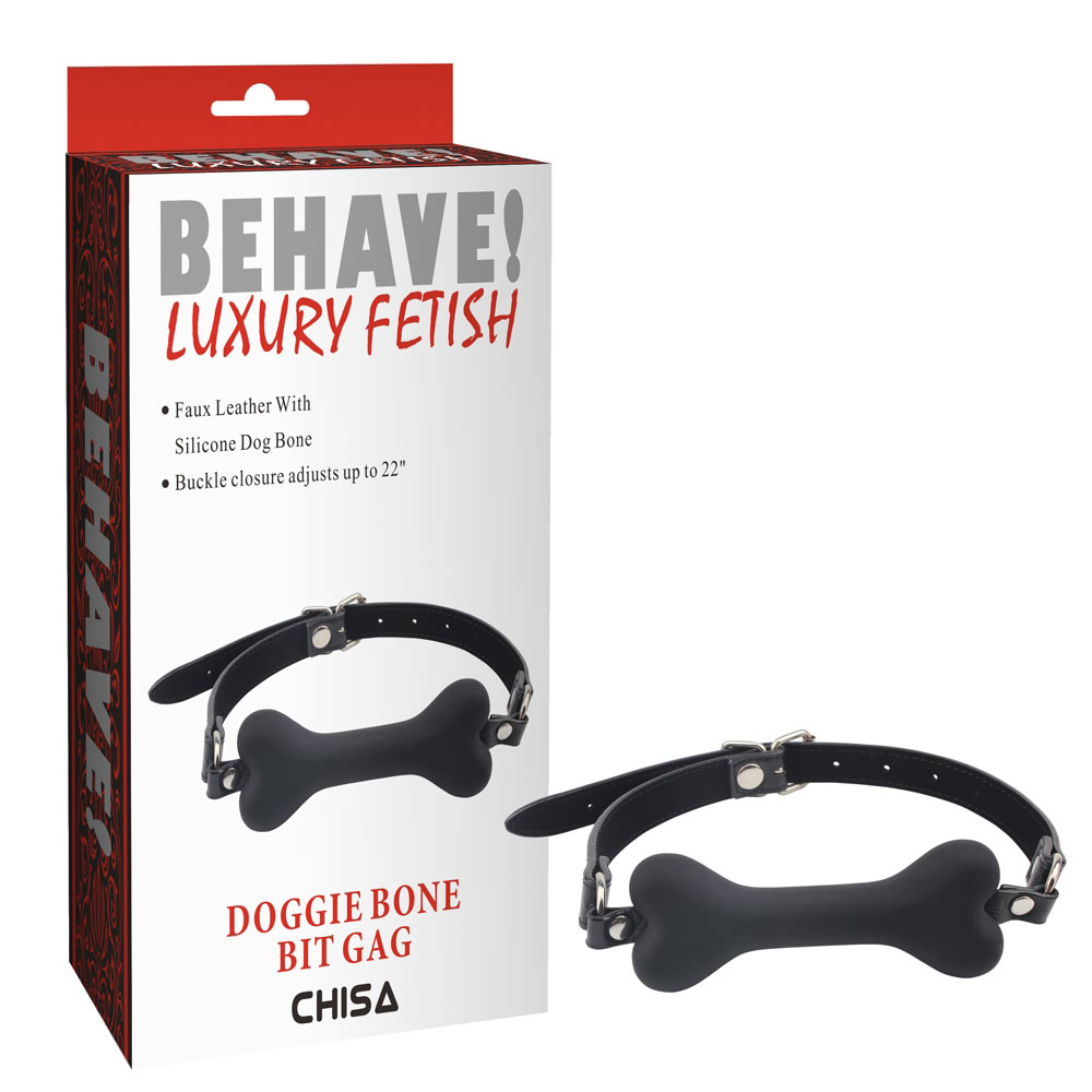 Doggle Bone Bit Gag-Czarny