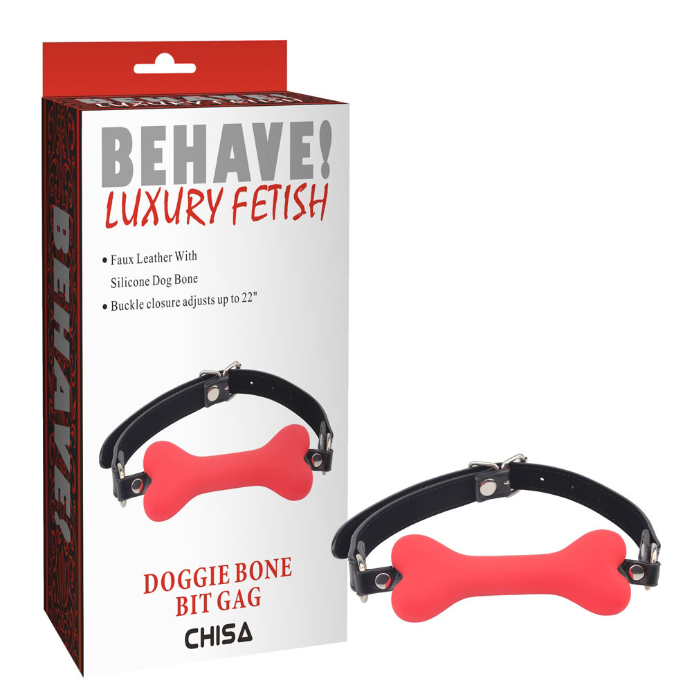 Doggle Bone Bit Gag-Czerwony